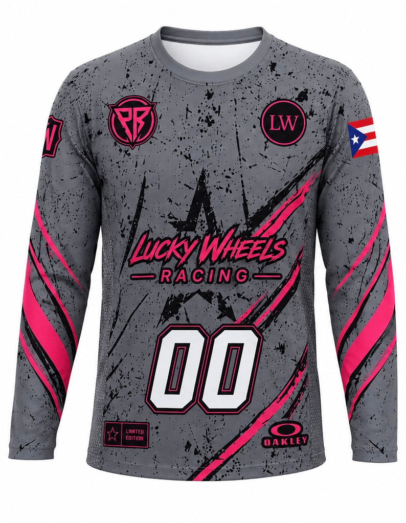 Jersey gris/rosa frente